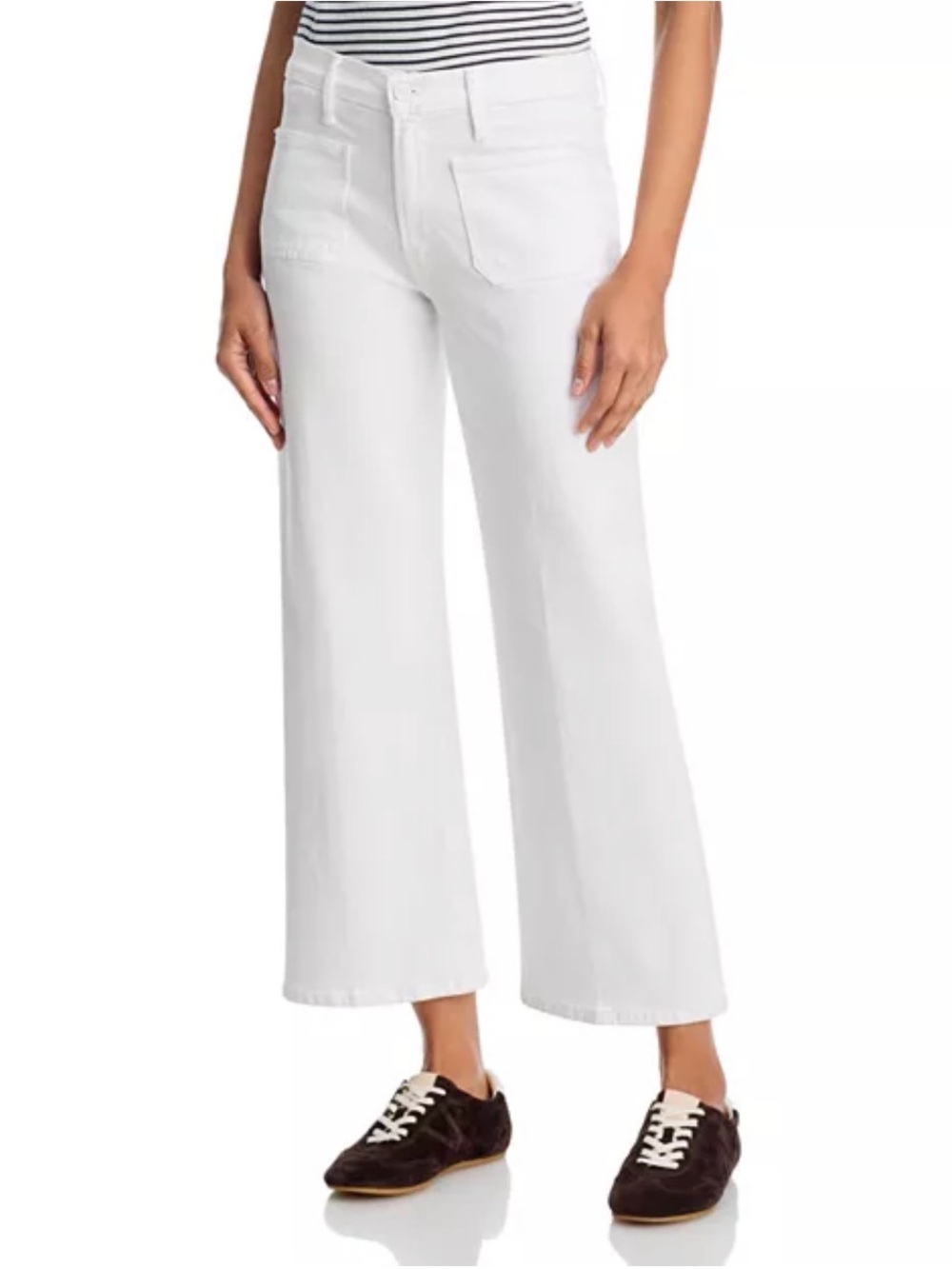 NEW Mother Jeans Maven High Rise Ankle Wide Leg Totally Innocent White Size 29